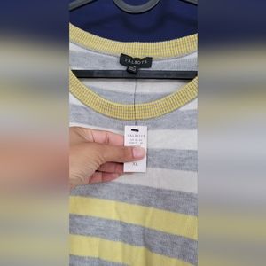 Women's Talbots striped knit sweater 3/4 sleeve size XL